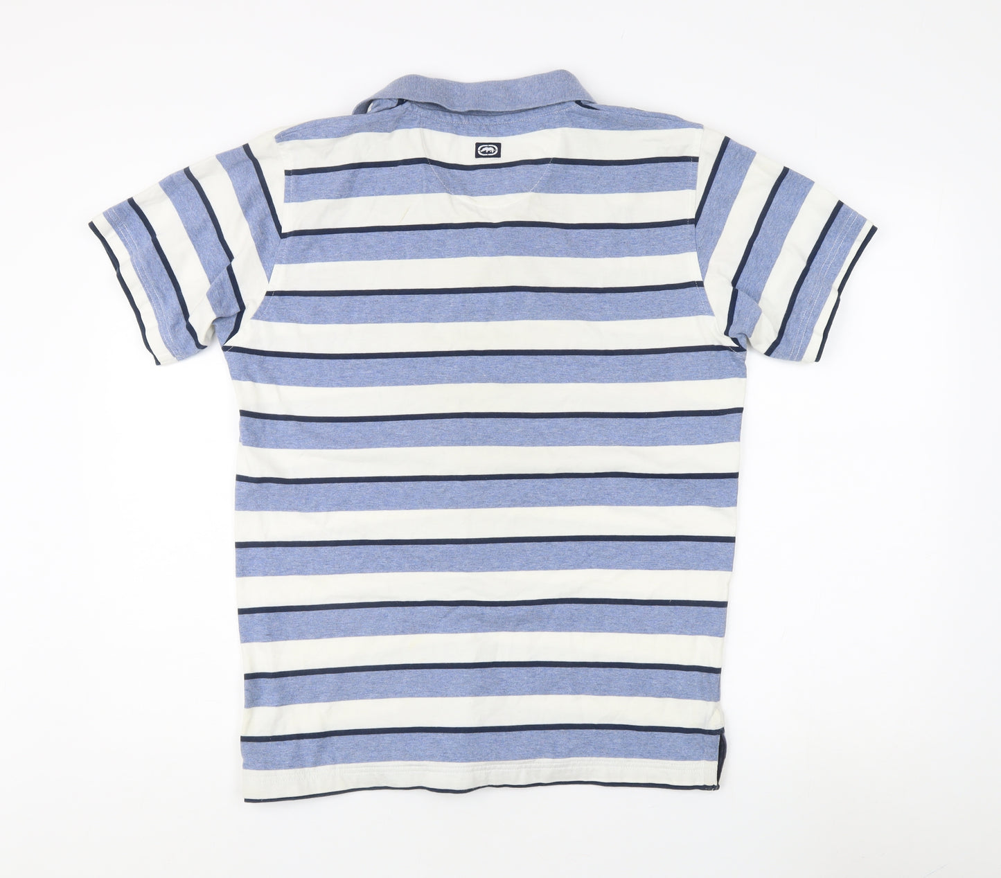 ECKO UNLTD Men's Blue Striped Polo Shirt - Small