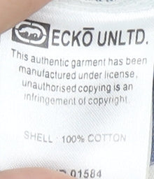 ECKO UNLTD Men's Blue Striped Polo Shirt - Small