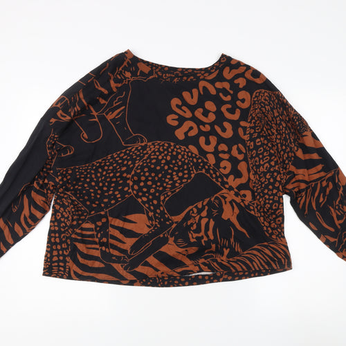 Next Women Brown Animal Print Shirt XL