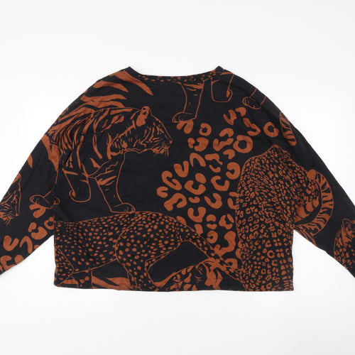 Next Women Brown Animal Print Shirt XL