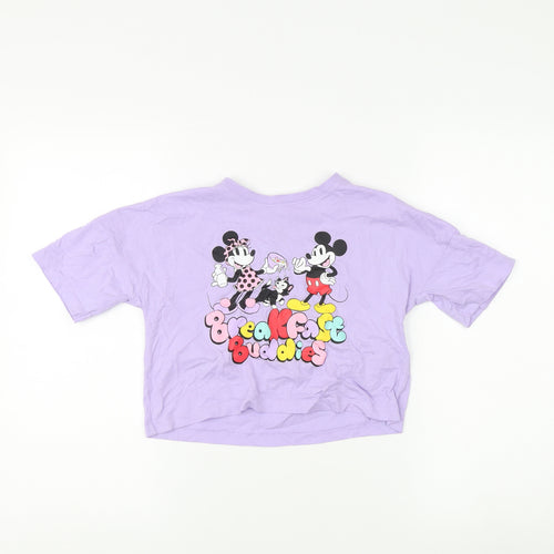 Disney Girls Purple Mickey Mouse T-Shirt 8-9 Years