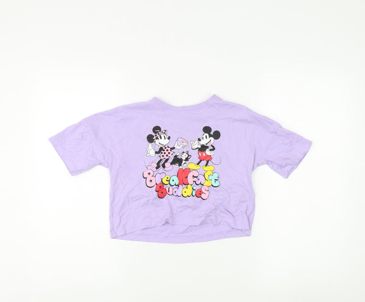 Disney Girls Purple Mickey Mouse T-Shirt 8-9 Years