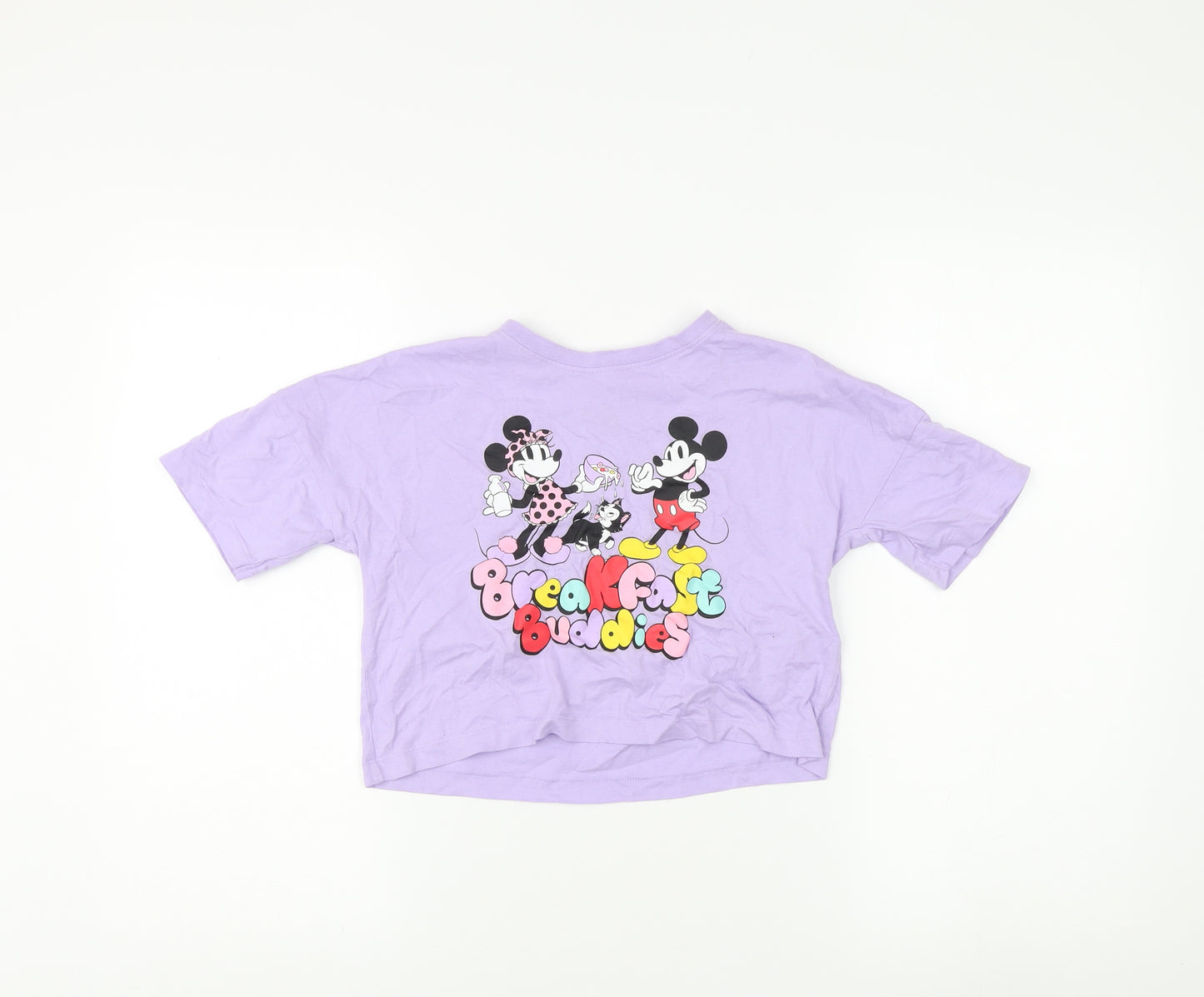 Disney Girls Purple Mickey Mouse T-Shirt 8-9 Years