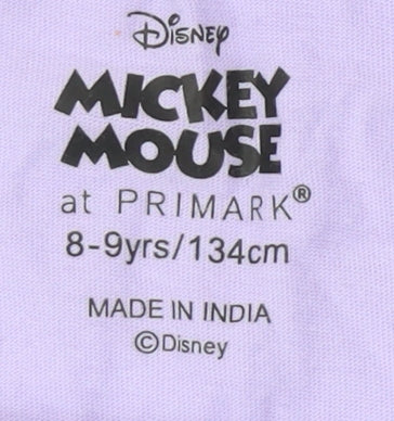 Disney Girls Purple Mickey Mouse T-Shirt 8-9 Years