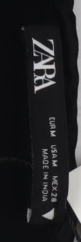 Zara Women's Black Slip Dress M - Strappy Lace Accents