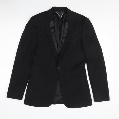 Topman Men's Black Blazer 36R Shawl Lapel Formal Jacket