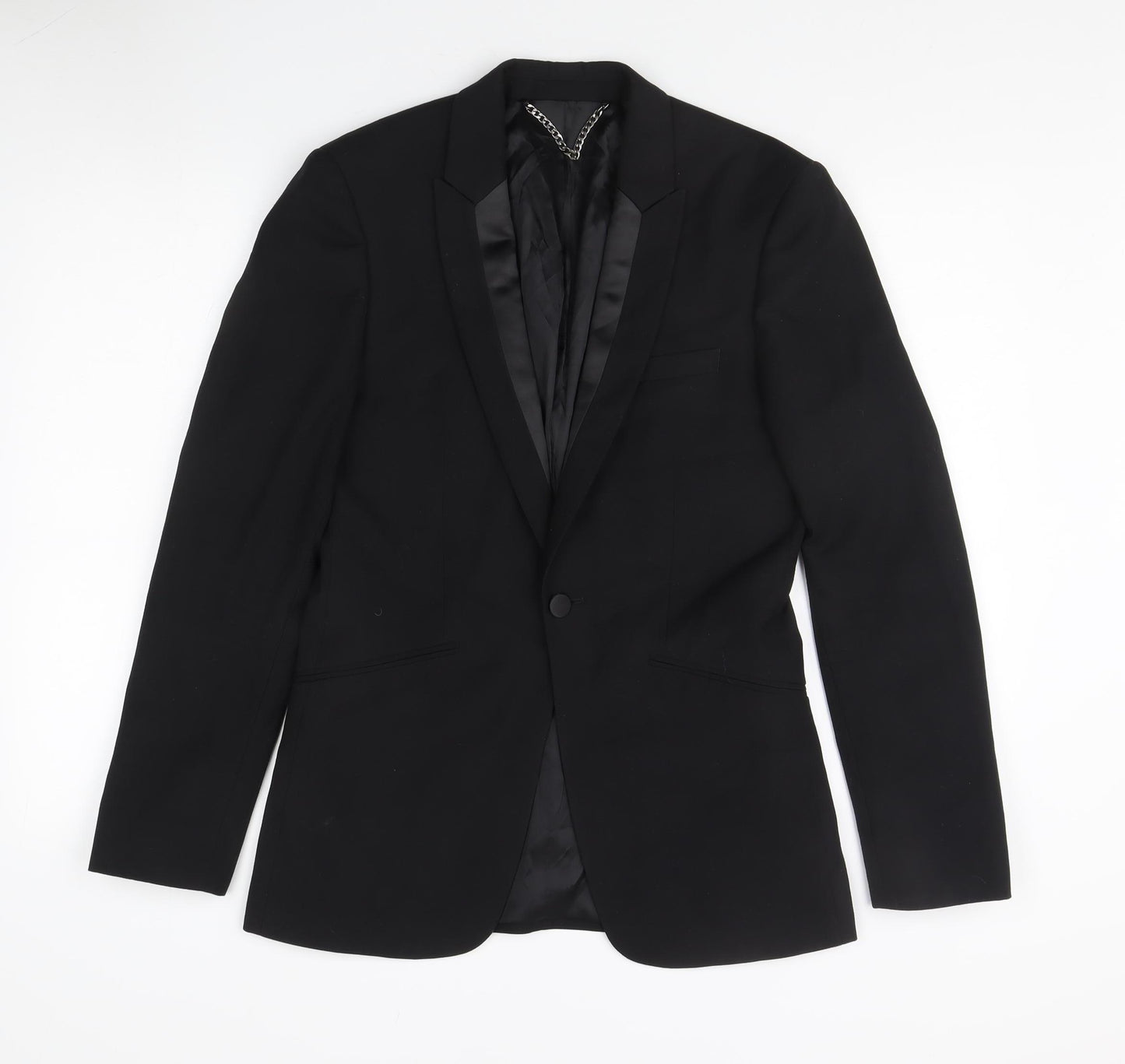 Topman Men's Black Blazer 36R Shawl Lapel Formal Jacket