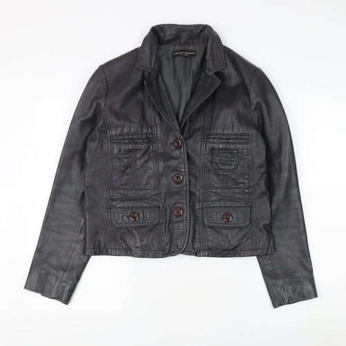 Dorothy Perkins Women's Black Leather Jacket Size 16