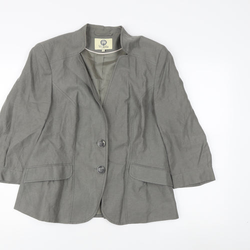Viyella Women's Grey Blazer Size 14 - Excellent Condition