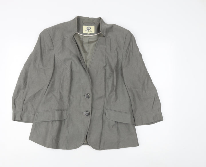 Viyella Women's Grey Blazer Size 14 - Excellent Condition