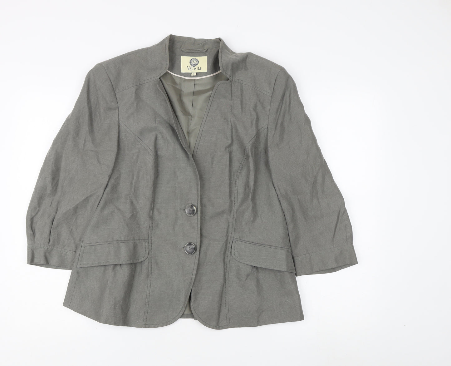 Viyella Women's Grey Blazer Size 14 - Excellent Condition