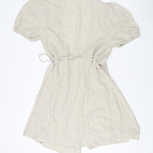 Marks and Spencer Women's Beige Wrap Dress, Size 14