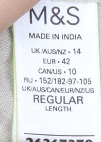 Marks and Spencer Women's Beige Wrap Dress, Size 14