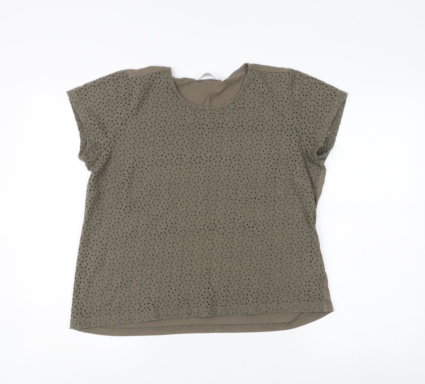 White Label Women's Green Basic Top, Size 16