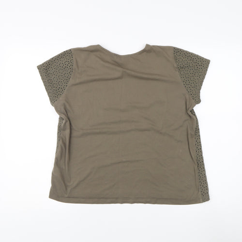 White Label Women's Green Basic Top, Size 16