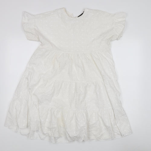 PrettyLittleThing Women's White Short Sleeve Dress