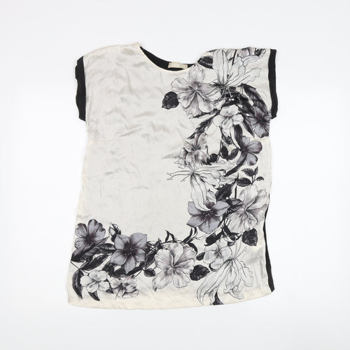Daxon Women's Black Floral Tunic Top UK Size 10
