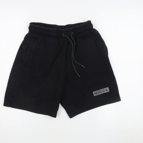 NICCE Men's Black Sweat Shorts, Size S, Casual Wear