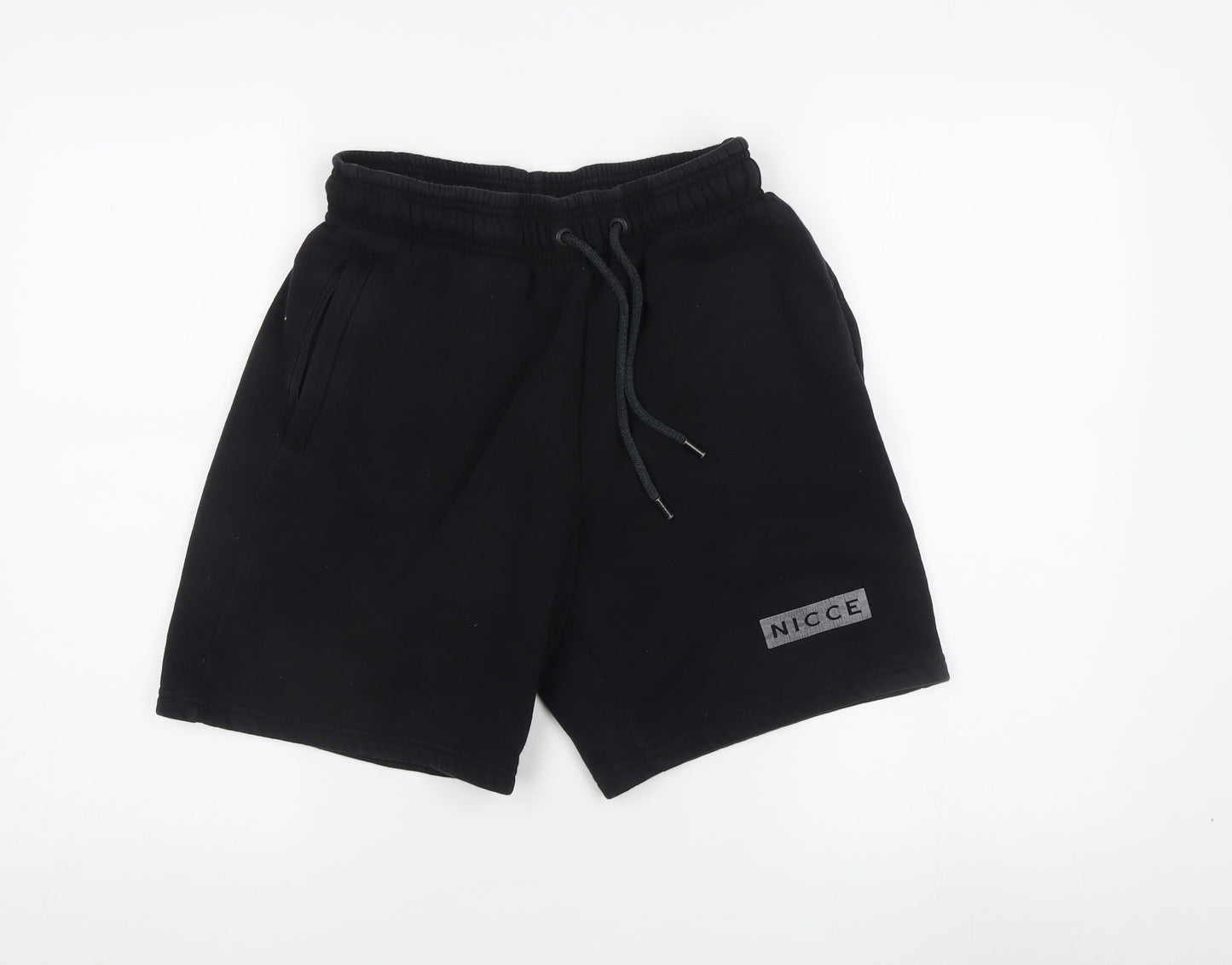 NICCE Men's Black Sweat Shorts, Size S, Casual Wear