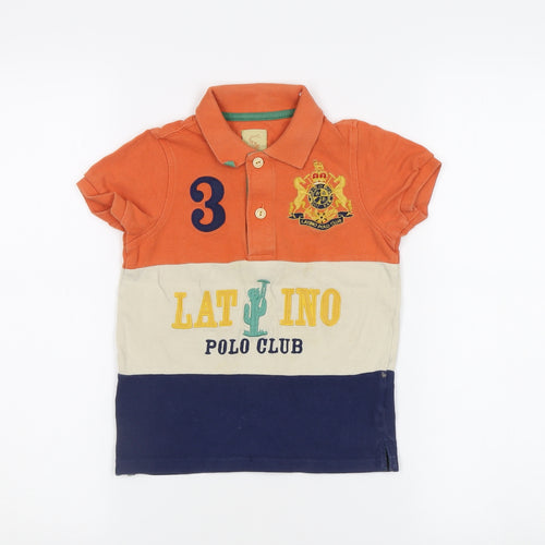 Joules Boys Orange Polo Shirt, 4 Years, Colourblock, Casual Wear