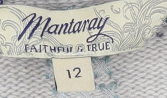 Mantaray Women's Grey Fair Isle Pullover Jumper, Size 12