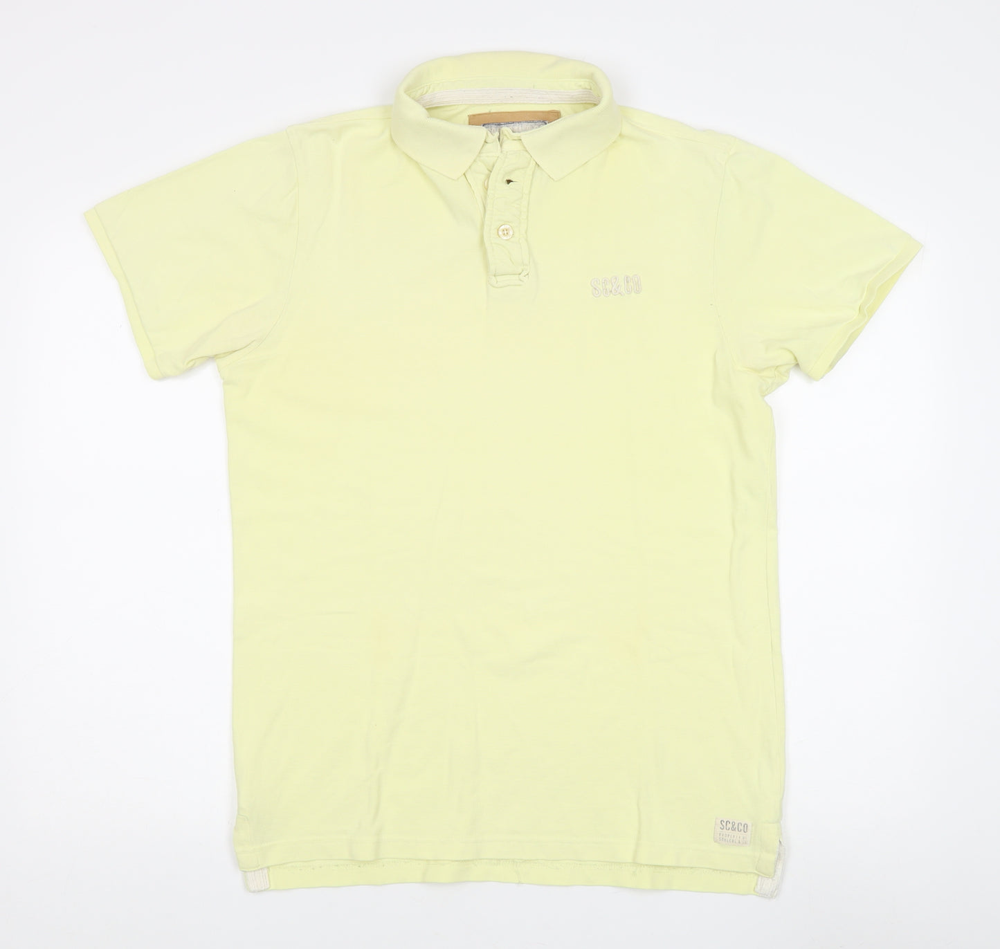 SC&Co Men's Yellow Polo Shirt Large Cotton