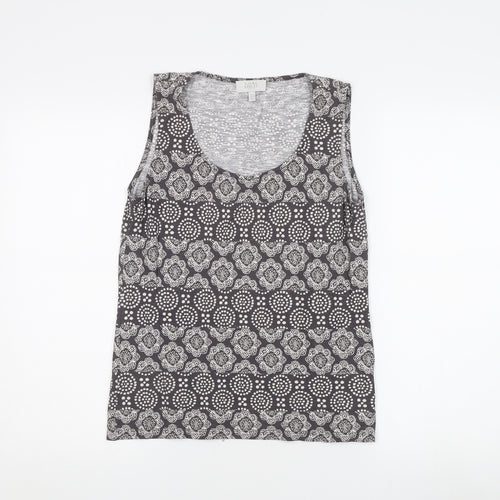 Laura Ashley Women's Grey Geometric Tank Top - Size 12