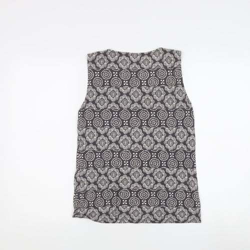 Laura Ashley Women's Grey Geometric Tank Top - Size 12