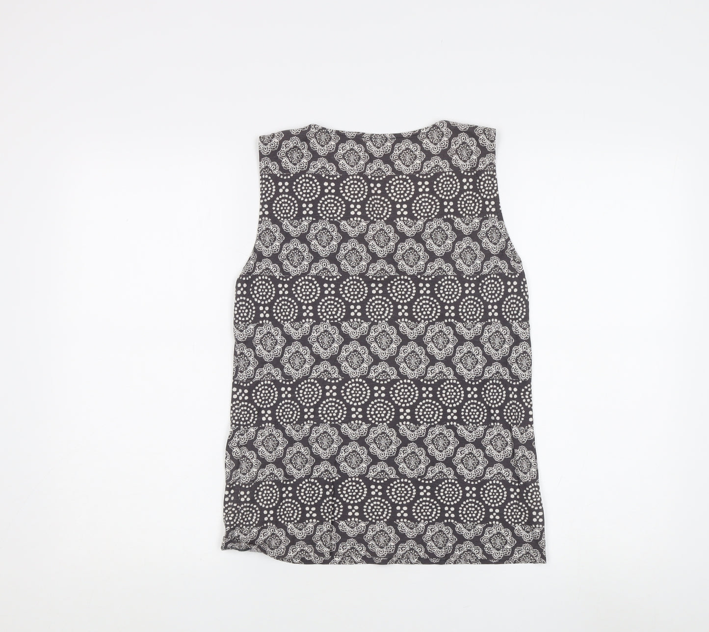Laura Ashley Women's Grey Geometric Tank Top - Size 12