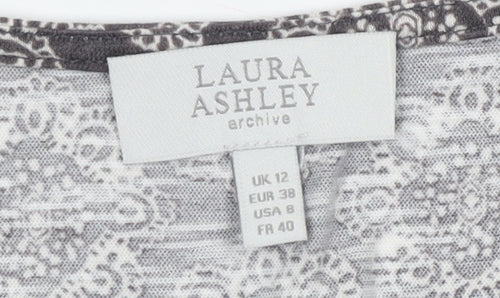 Laura Ashley Women's Grey Geometric Tank Top - Size 12