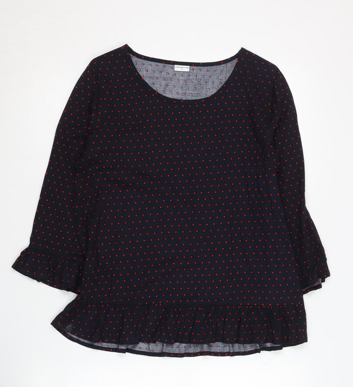 Jacqueline de Yong Women's Blue Polka Dot Blouse Size 8