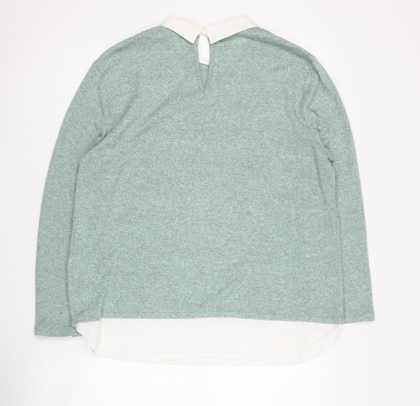 Jacqueline de Yong Women's Green Collared Pullover Jumper L
