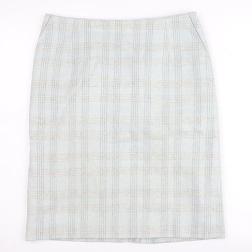 Laura Ashley Women’s Blue Check Pencil Skirt Size 10