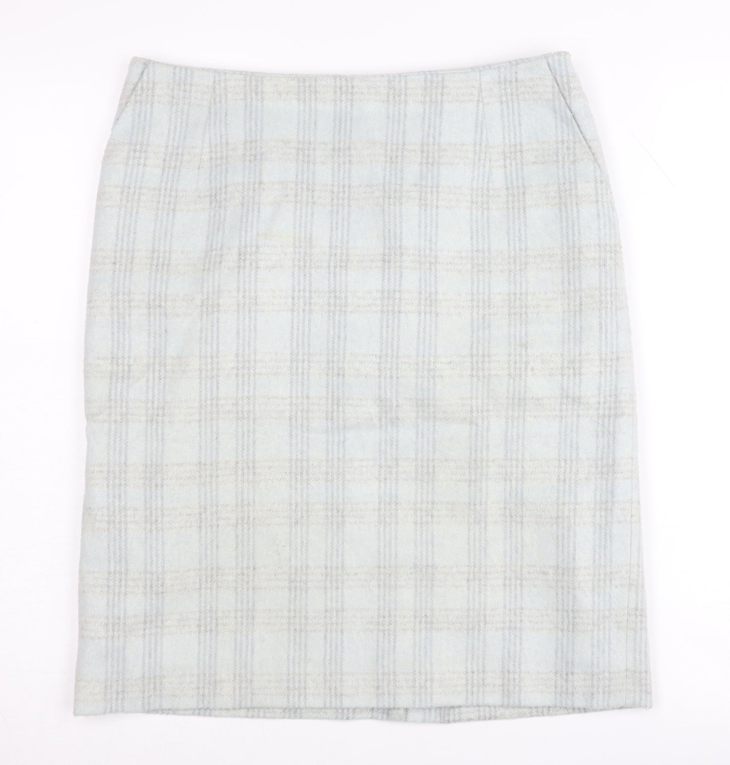 Laura Ashley Women’s Blue Check Pencil Skirt Size 10