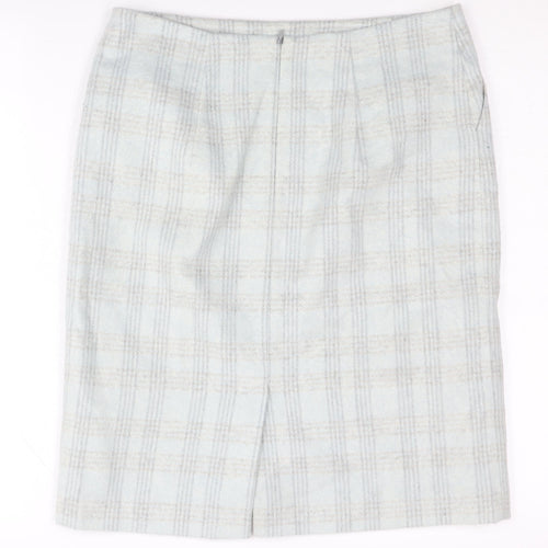 Laura Ashley Women’s Blue Check Pencil Skirt Size 10