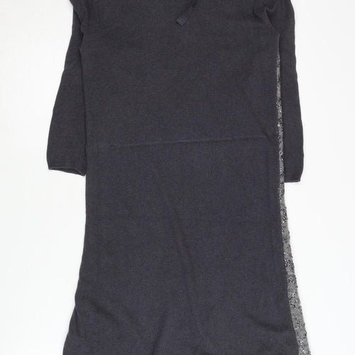 White Stuff Women's Grey Sequin Knit Dress Size 8