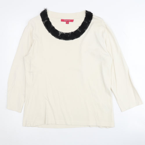 Jacques Vert Women's Ivory Round Neck Jumper M