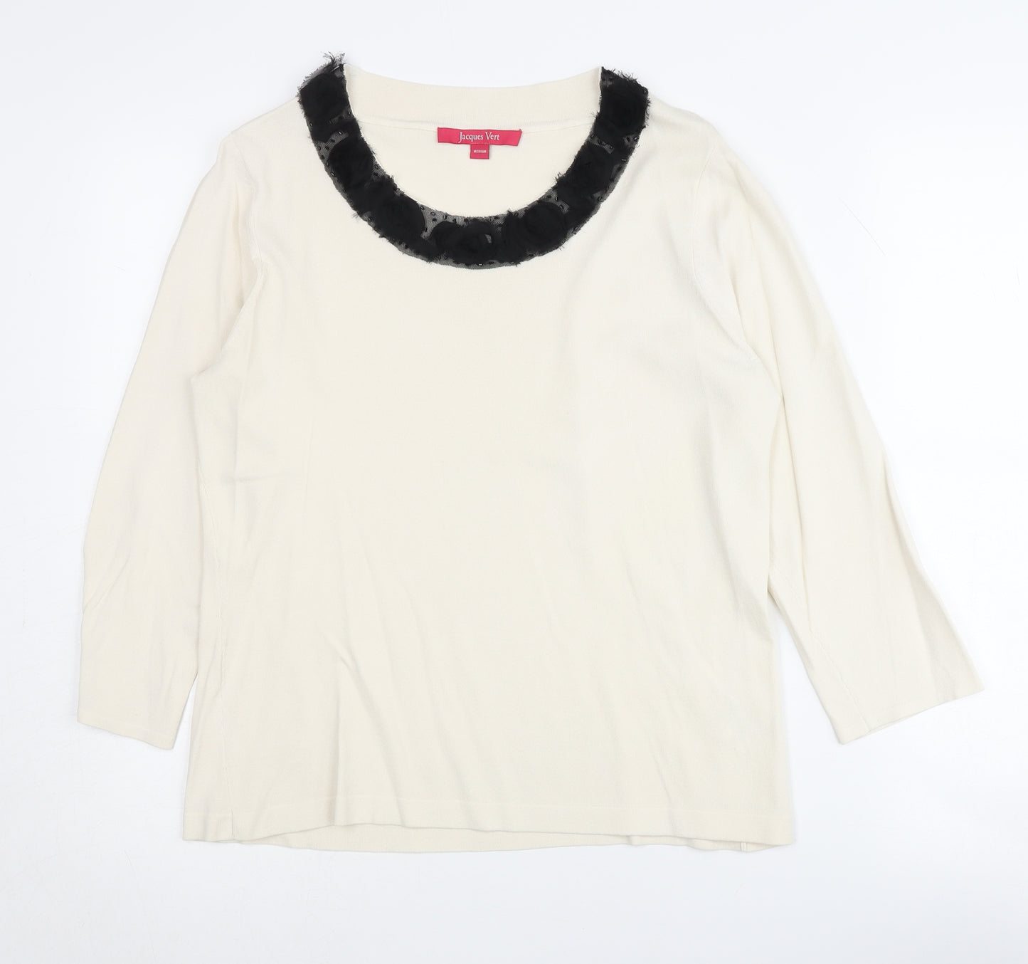 Jacques Vert Women's Ivory Round Neck Jumper M