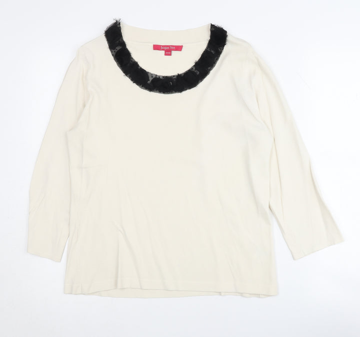 Jacques Vert Women's Ivory Round Neck Jumper M