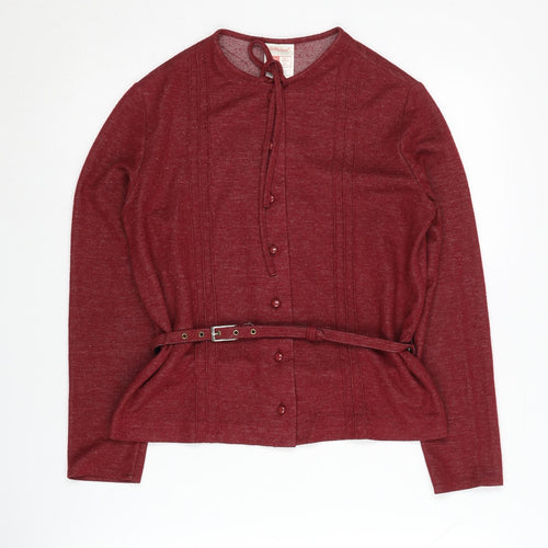 St Michael Women's Red Cardigan, Size 12, Belted Style