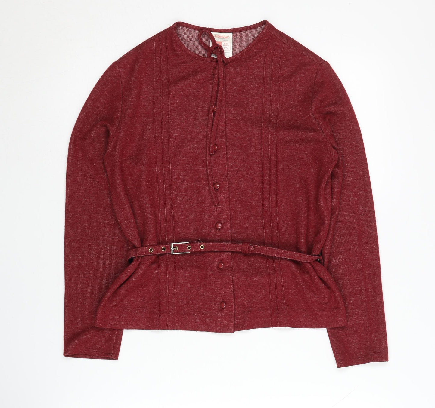 St Michael Women's Red Cardigan, Size 12, Belted Style