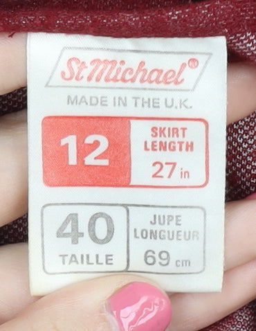 St Michael Women's Red Cardigan, Size 12, Belted Style