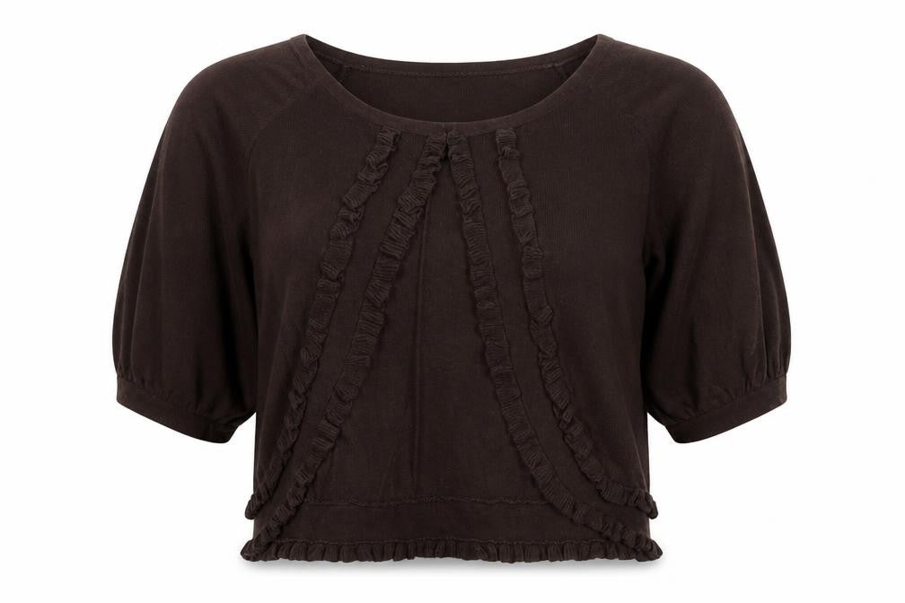 Front view of RJR.John Rocha Women's Brown Short Sleeve Jumper