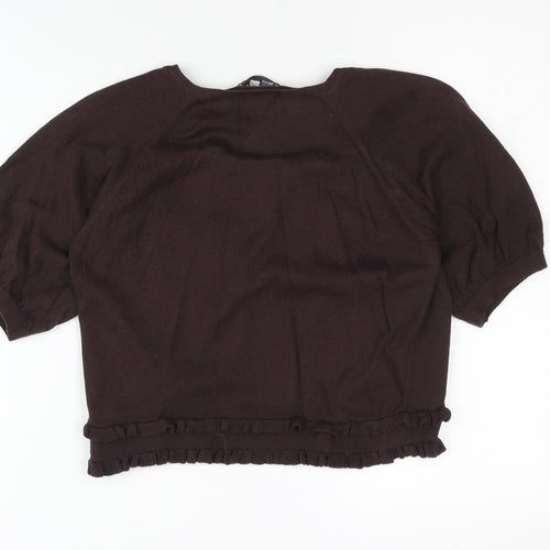 Rocha John Rocha Women's Brown Short Sleeve Jumper