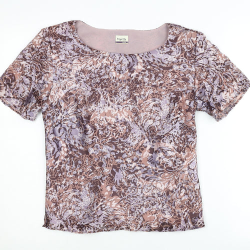 Viyella Women's Floral Short Sleeve Top, Size 12, Petites