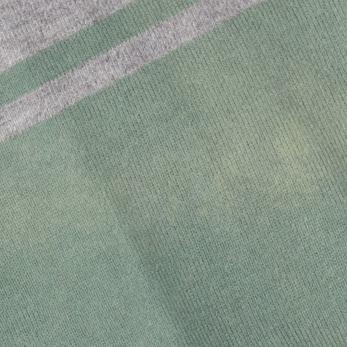 St George Duffer Men's Green Striped Henley Sweatshirt L