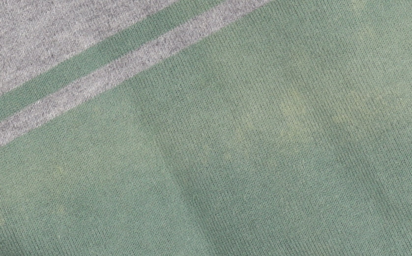 St George Duffer Men's Green Striped Henley Sweatshirt L