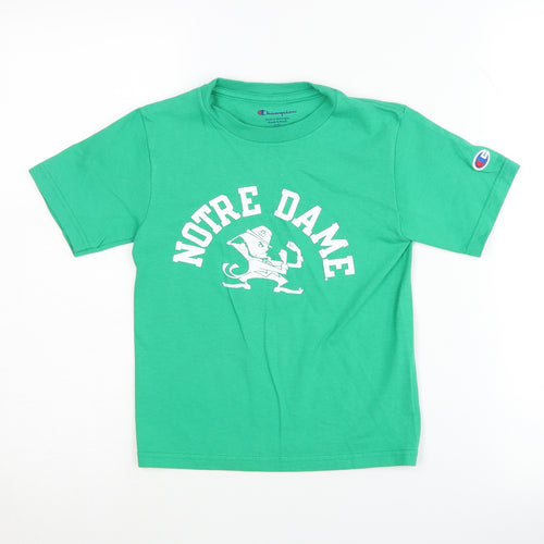 Champion Boys Green Graphic Print T-Shirt XS 4-5 Years