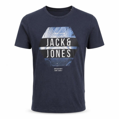 Jack & Jones Men's Blue Graphic Print T-Shirt, S
