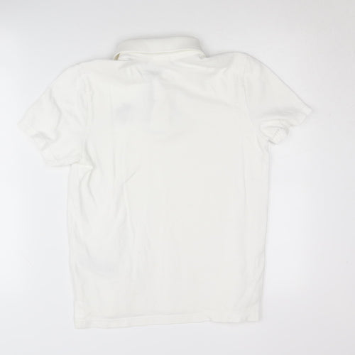 Abercrombie Boys White Polo Shirt XL Cotton Logo Casual
